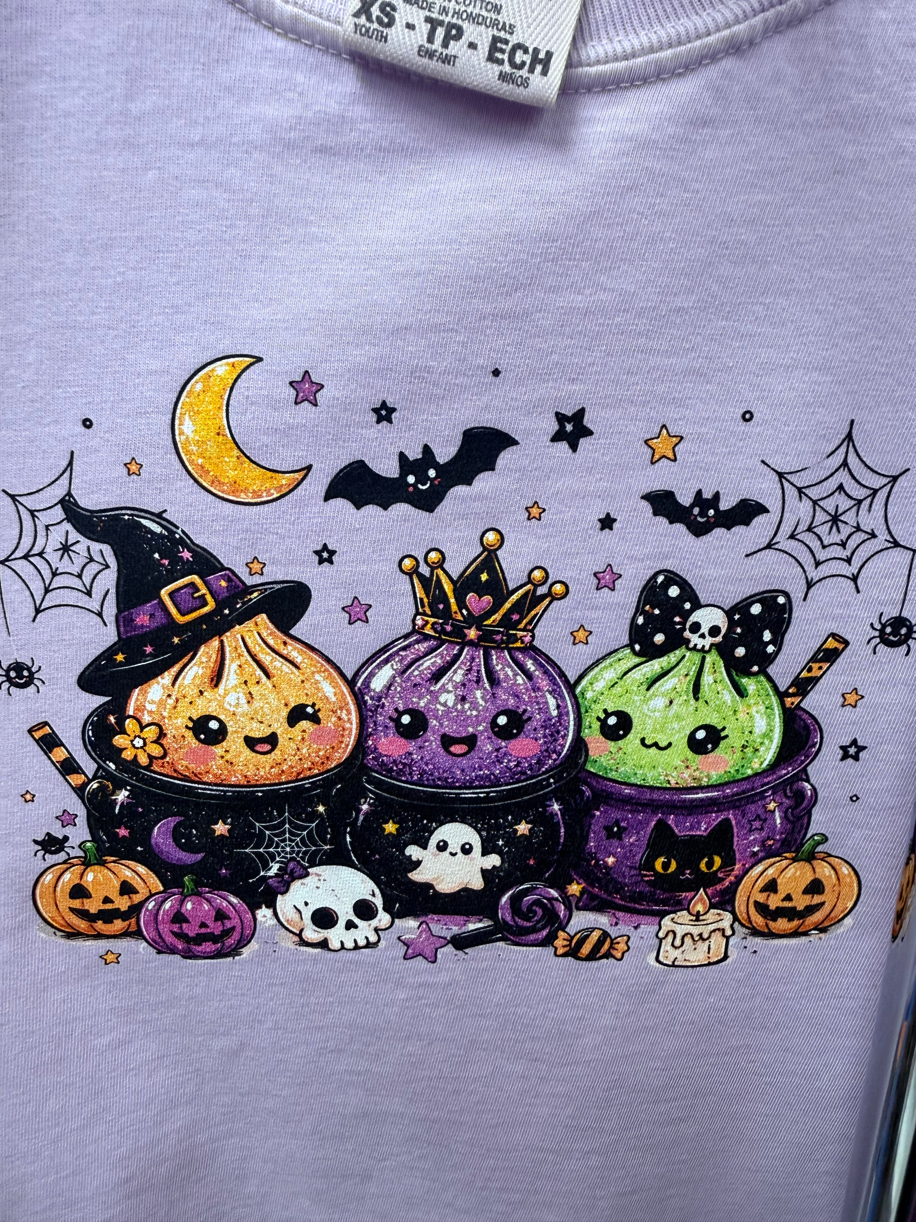 YOUTH - Halloween Dumplings Graphic Tee-130 Graphic Tees-Heathered Boho-Heathered Boho Boutique, Women's Fashion and Accessories in Palmetto, FL