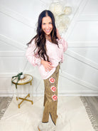 RESTOCK : Blossoming Beginnings Pants-150 PANTS-Pol-Heathered Boho Boutique, Women's Fashion and Accessories in Palmetto, FL