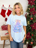 Pastel Christmas Tree Graphic Tee-130 Graphic Tees-Heathered Boho-Heathered Boho Boutique, Women's Fashion and Accessories in Palmetto, FL