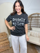 Mentally Spicy Graphic Tee-White Text-130 Graphic Tees-Heathered Boho-Heathered Boho Boutique, Women's Fashion and Accessories in Palmetto, FL