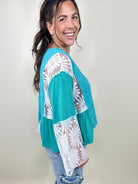 Lace Charm Top-120 Long Sleeve Tops-Pol-Heathered Boho Boutique, Women's Fashion and Accessories in Palmetto, FL