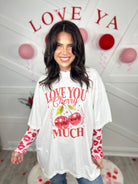 Love You Cherry Much Graphic Tee-130 Graphic Tees-Heathered Boho-Heathered Boho Boutique, Women's Fashion and Accessories in Palmetto, FL