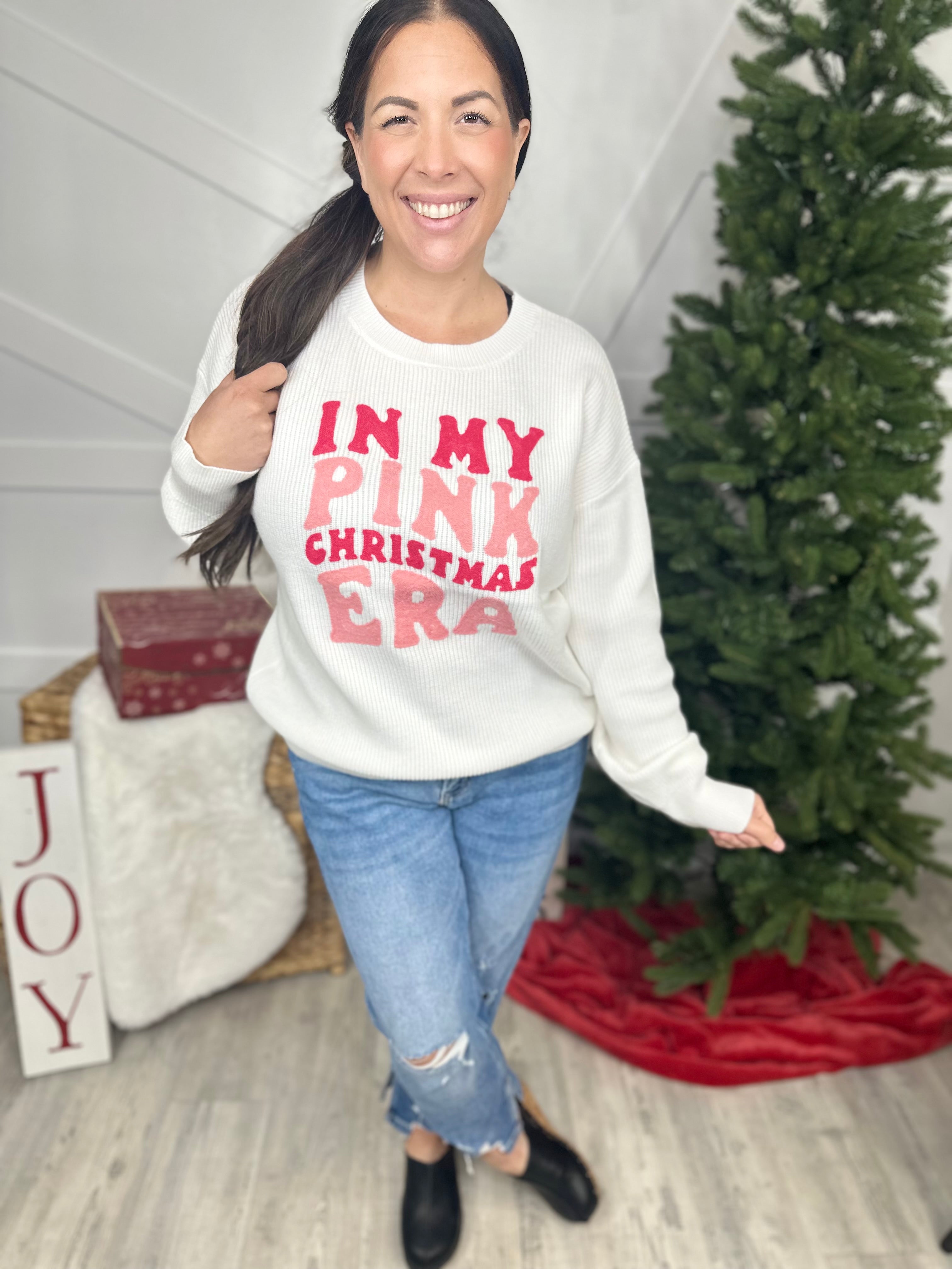 Pink Christmas Era Sweater-125 Sweater-WHY DRESS-Heathered Boho Boutique, Women's Fashion and Accessories in Palmetto, FL