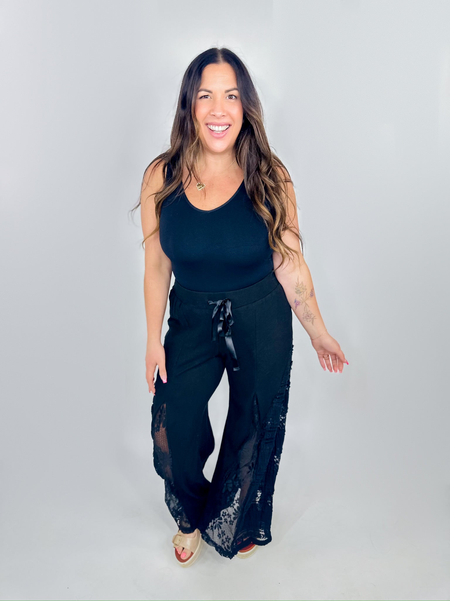 RESTOCK : Here for the Dramatics Wide Leg Pants-150 PANTS-POL-Heathered Boho Boutique, Women's Fashion and Accessories in Palmetto, FL