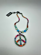 Peace POP Necklace in Watermelon-310 Jewelry-Tova-Heathered Boho Boutique, Women's Fashion and Accessories in Palmetto, FL