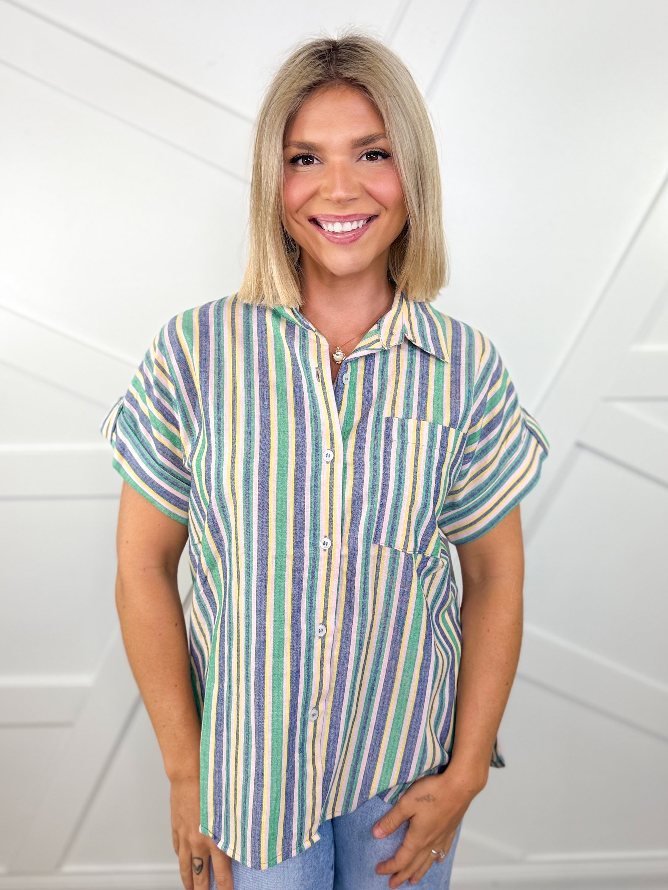 New Day Top-110 SHORT SLEEVE TOP-ODDI-Heathered Boho Boutique, Women's Fashion and Accessories in Palmetto, FL