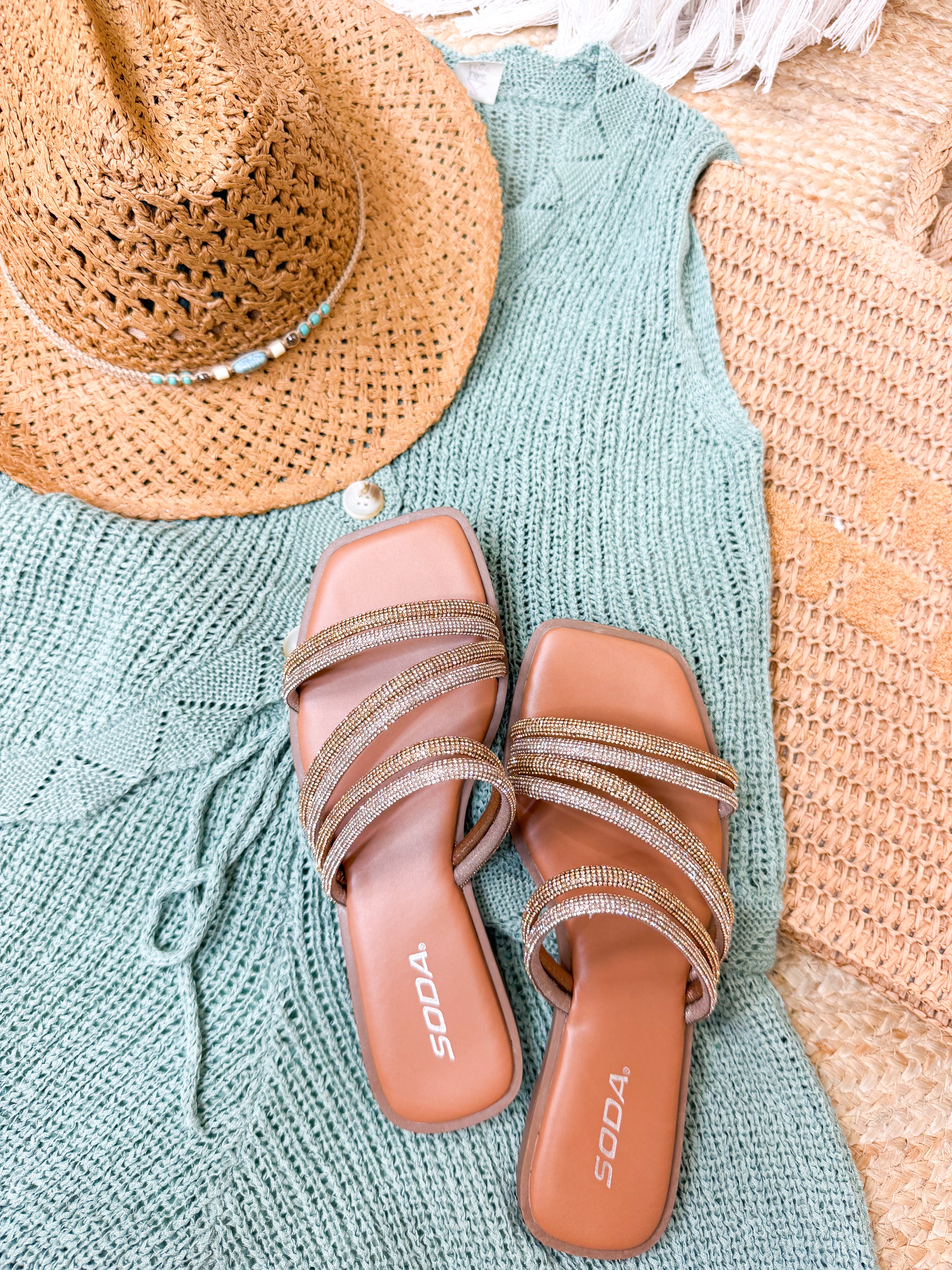 Glow Getter Sandals-350 SHOES-FORTUNE DYNAMIC-Heathered Boho Boutique, Women's Fashion and Accessories in Palmetto, FL