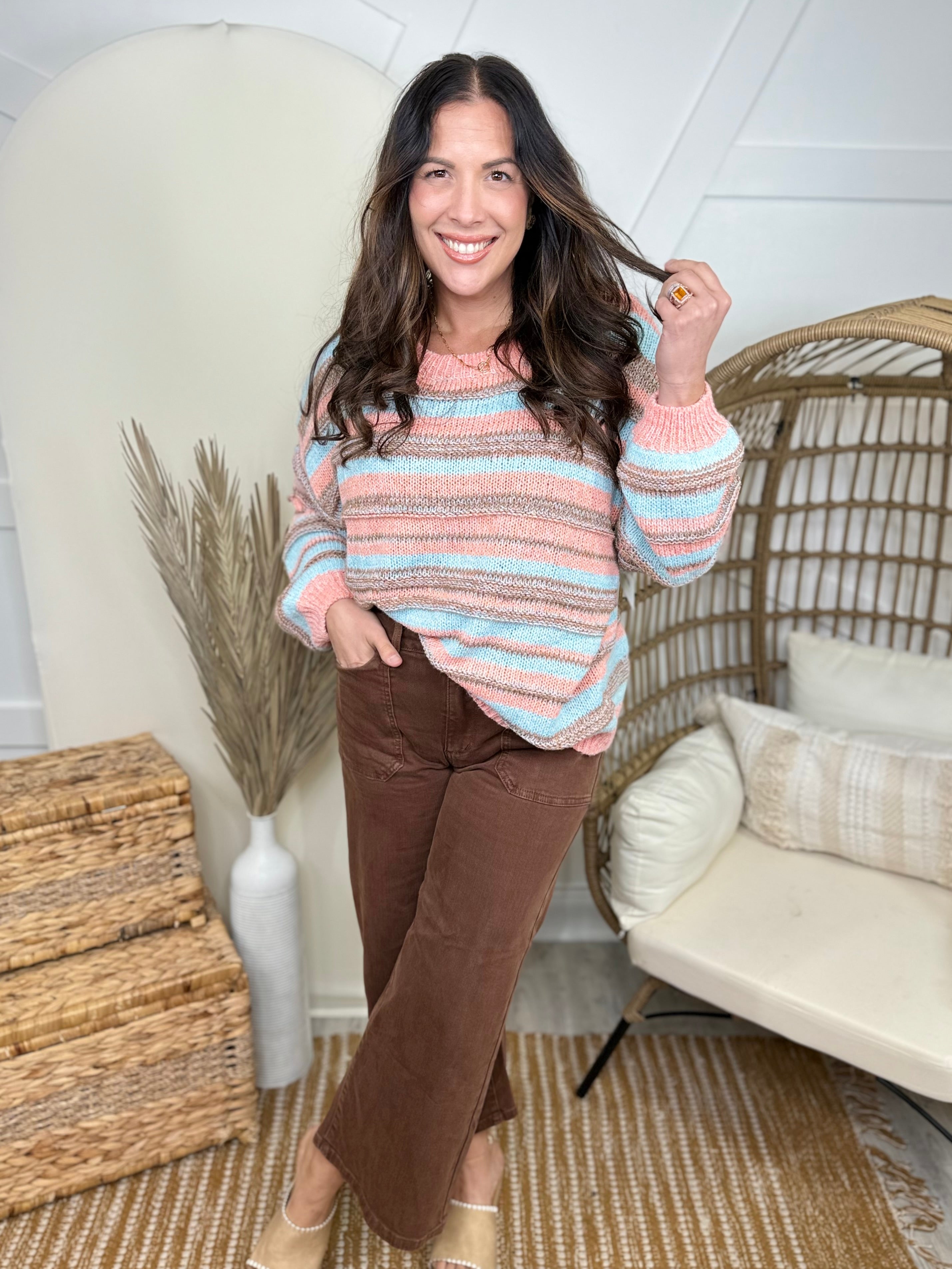 Friendship Forever Sweater-125 Sweater-EASEL-Heathered Boho Boutique, Women's Fashion and Accessories in Palmetto, FL