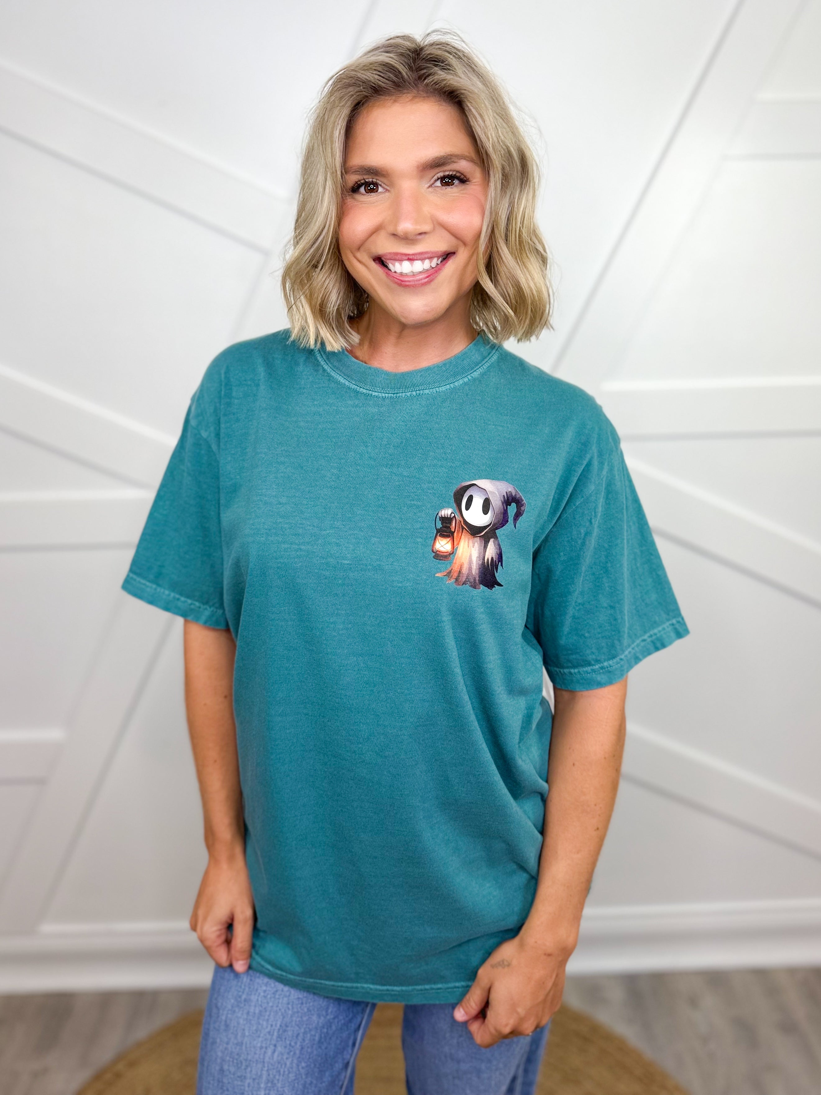 Custom HB Halloween 2025 Graphic Tee-Emerald-130 Graphic Tees-Heathered Boho-Heathered Boho Boutique, Women's Fashion and Accessories in Palmetto, FL