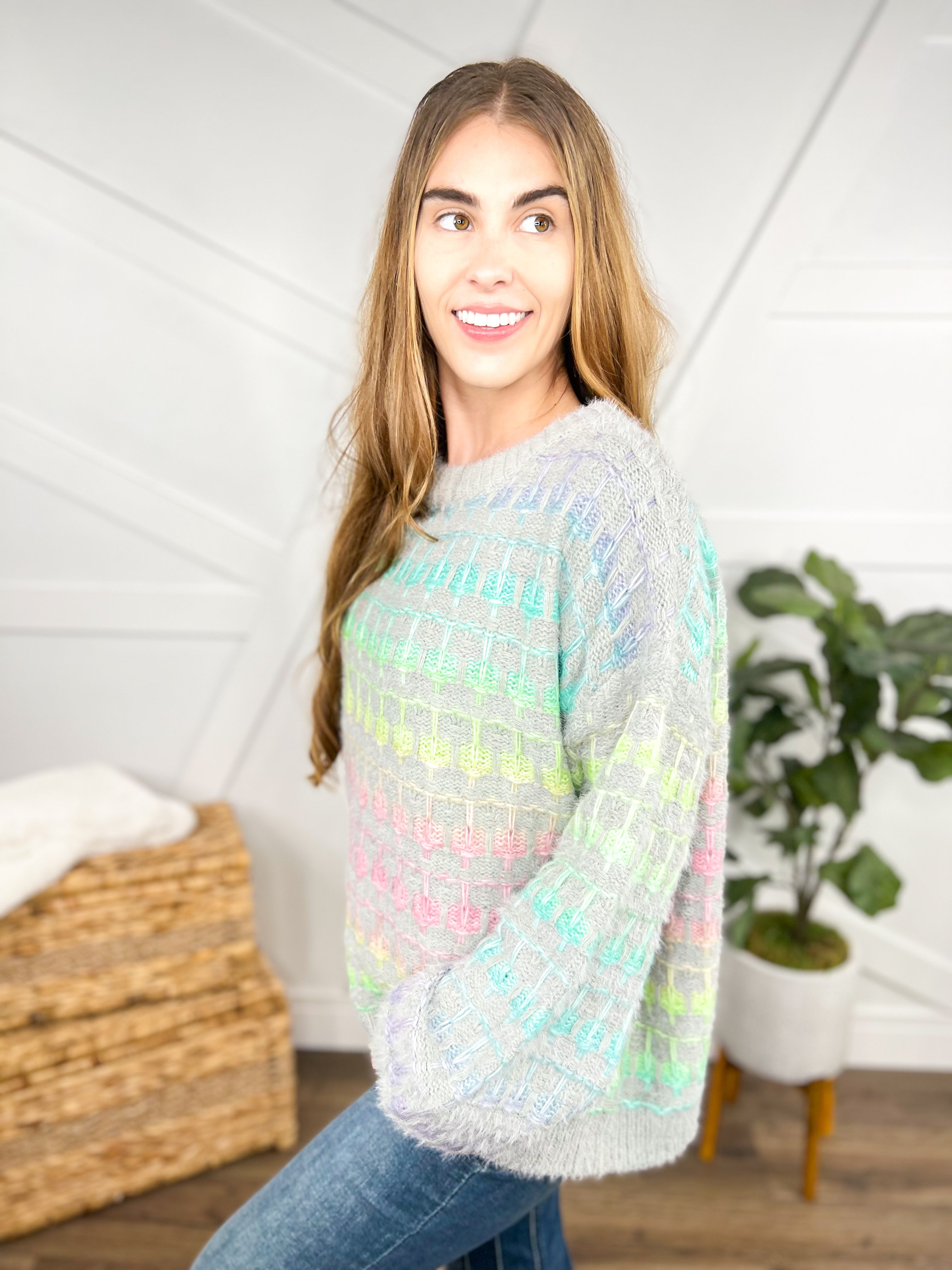 Super Stitched Sweater-125 Sweater-Adora-Heathered Boho Boutique, Women's Fashion and Accessories in Palmetto, FL