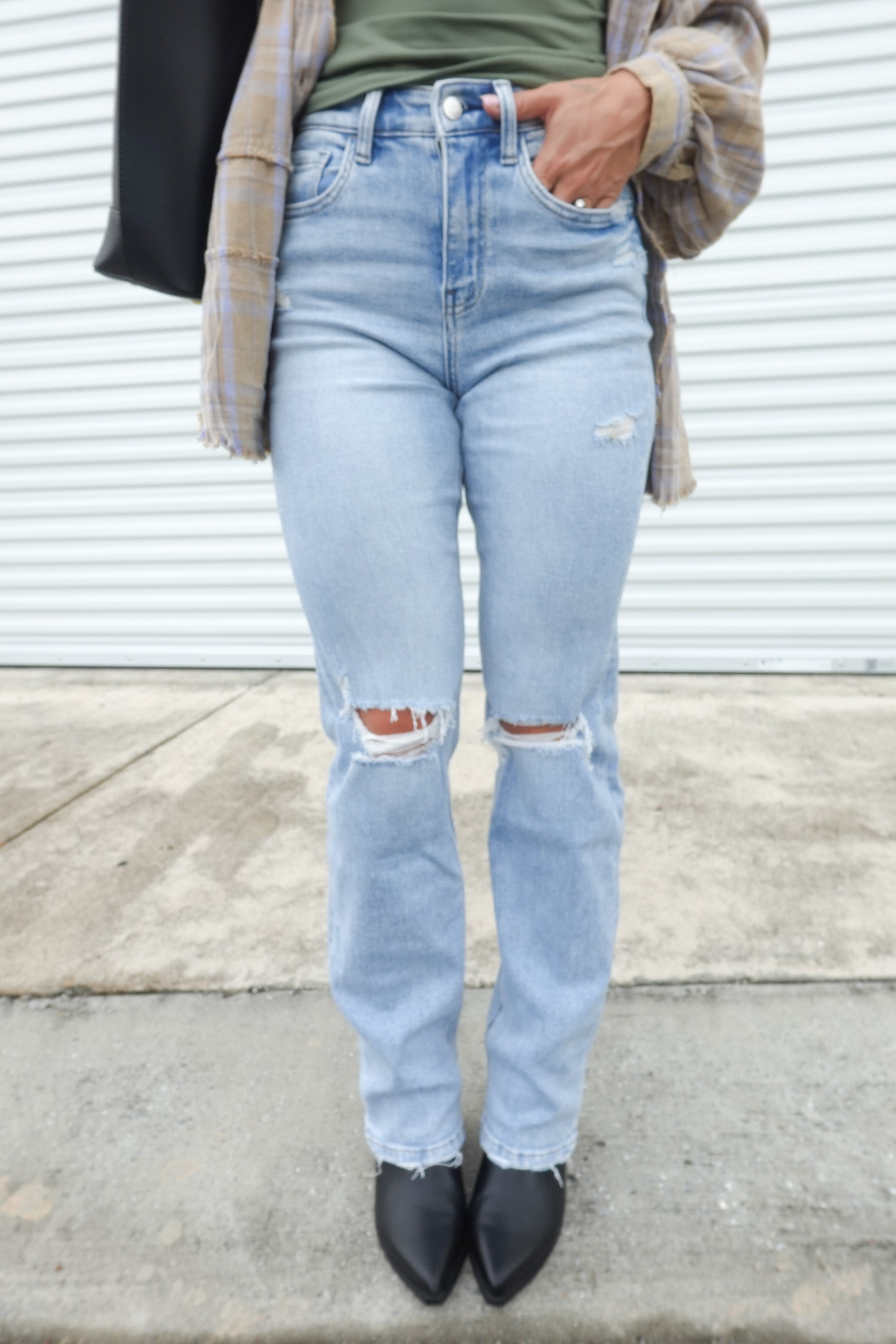 Finesse Straight Leg Jeans by Vervet-190 Jeans-Vervet-Heathered Boho Boutique, Women's Fashion and Accessories in Palmetto, FL