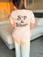 Boho Babe Sip & Shop Graphic Tee-130 Graphic Tees-Heathered Boho-Heathered Boho Boutique, Women's Fashion and Accessories in Palmetto, FL