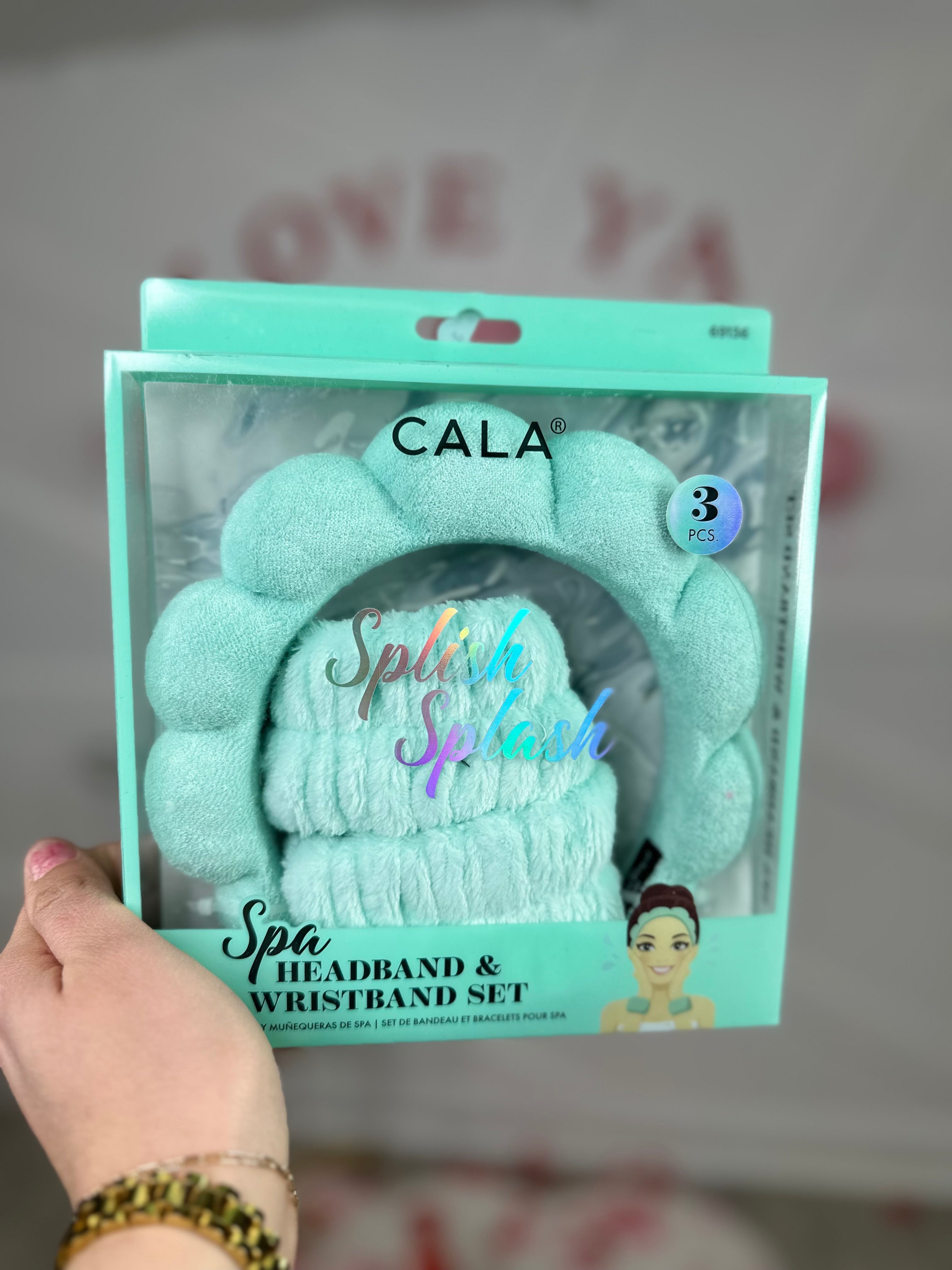 Cala Spa Headband & Wristband Set - Mint-330 Headwear-Joia Trading-Heathered Boho Boutique, Women's Fashion and Accessories in Palmetto, FL