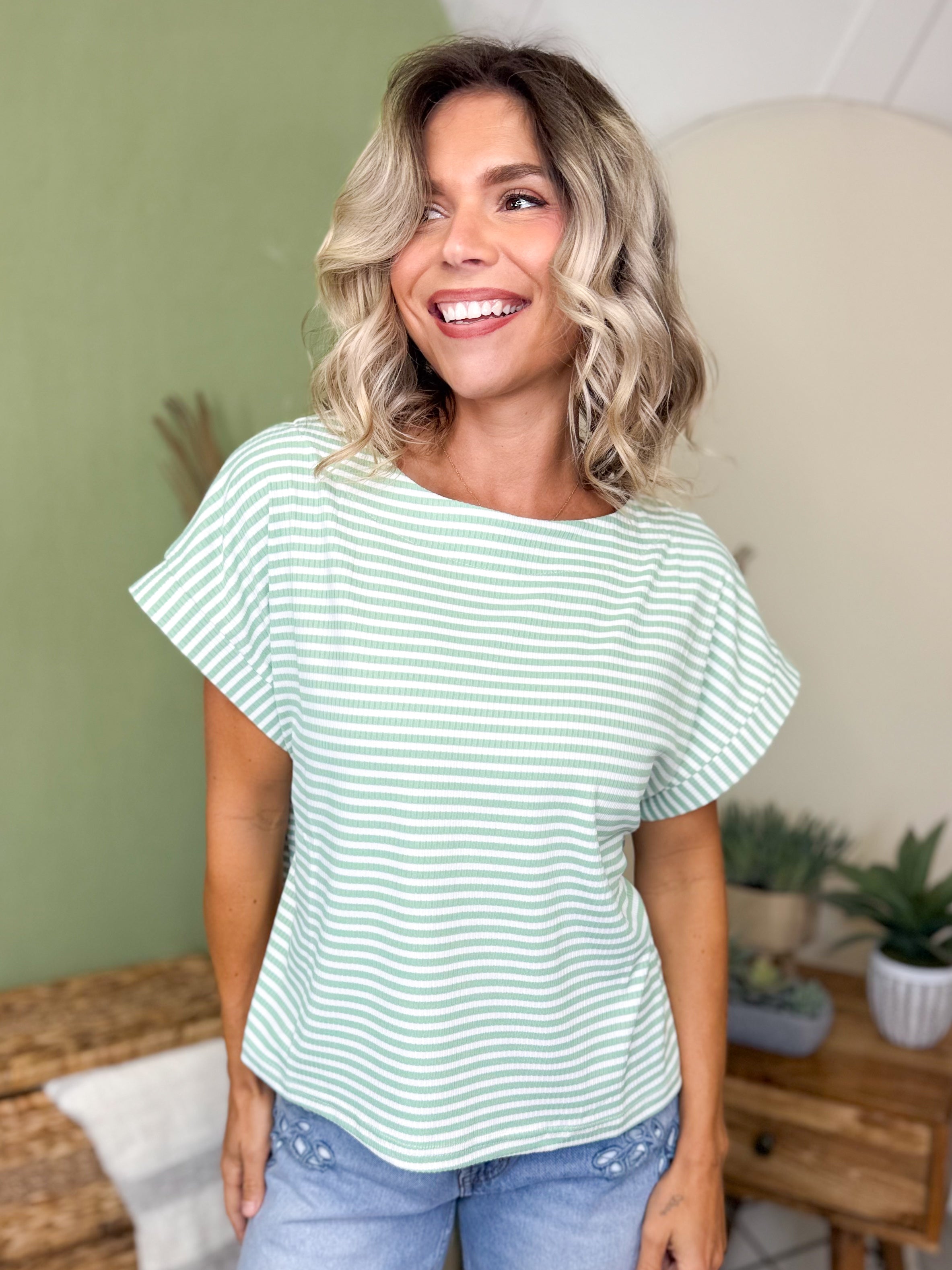 Layla Top-110 SHORT SLEEVE TOP-POLAGRAM-Heathered Boho Boutique, Women's Fashion and Accessories in Palmetto, FL