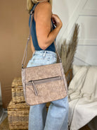 Swirled Flower Messenger Bag-320 Bags-Tops Handbags-Heathered Boho Boutique, Women's Fashion and Accessories in Palmetto, FL