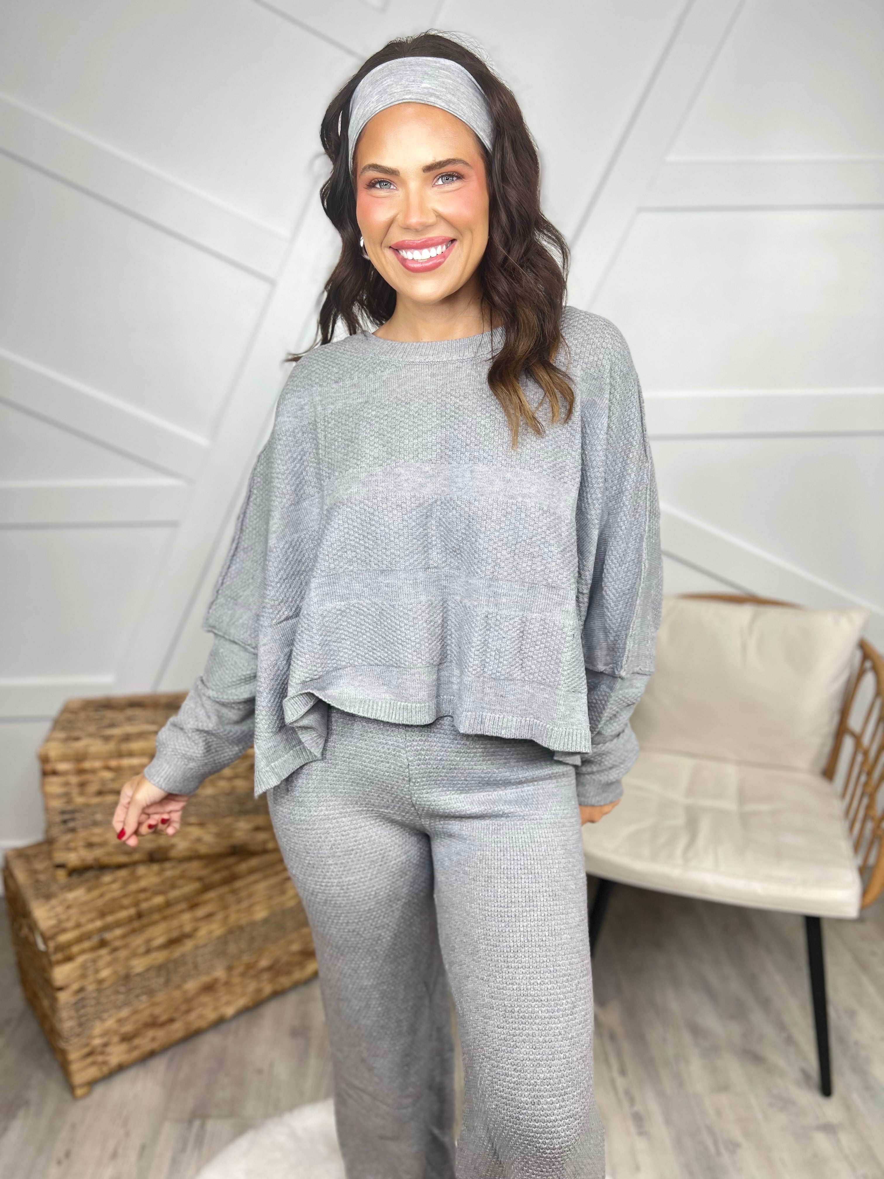 RESTOCK: Coastline Sweater Set-240 Activewear/Sets-Rae Mode-Heathered Boho Boutique, Women's Fashion and Accessories in Palmetto, FL