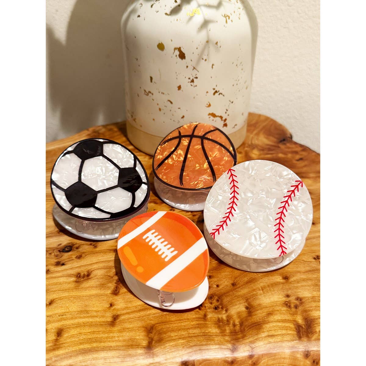 Premium Quality Sports Ball Theme Hair Claw Clip-Love and Repeat-Heathered Boho Boutique, Women's Fashion and Accessories in Palmetto, FL