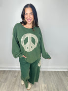 Peace Out Pullover-120 Long Sleeve Tops-Umgee-Heathered Boho Boutique, Women's Fashion and Accessories in Palmetto, FL