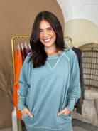 Easy Does It Pullover-125 SWEATER-ZENANA-Heathered Boho Boutique, Women's Fashion and Accessories in Palmetto, FL