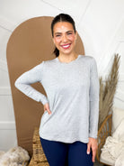 Best Shot Long Sleeve Top-120 LONG SLEEVE TOPS-RAE MODE-Heathered Boho Boutique, Women's Fashion and Accessories in Palmetto, FL