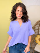 Luna Line Blouse-110 SHORT SLEEVE TOP-ZENANA-Heathered Boho Boutique, Women's Fashion and Accessories in Palmetto, FL