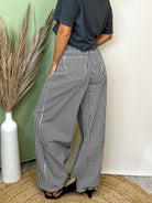 Railway Stripe Wide Leg Pants-150 PANTS-HEIMISH-Heathered Boho Boutique, Women's Fashion and Accessories in Palmetto, FL