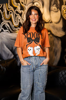 Spooky Ghost Cherries Graphic Tee-130 Graphic Tees-Heathered Boho-Heathered Boho Boutique, Women's Fashion and Accessories in Palmetto, FL