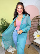 Sea Glass Duster Cardigan-220 CARDIGANS KIMONOS-SEW IN LOVE-Heathered Boho Boutique, Women's Fashion and Accessories in Palmetto, FL