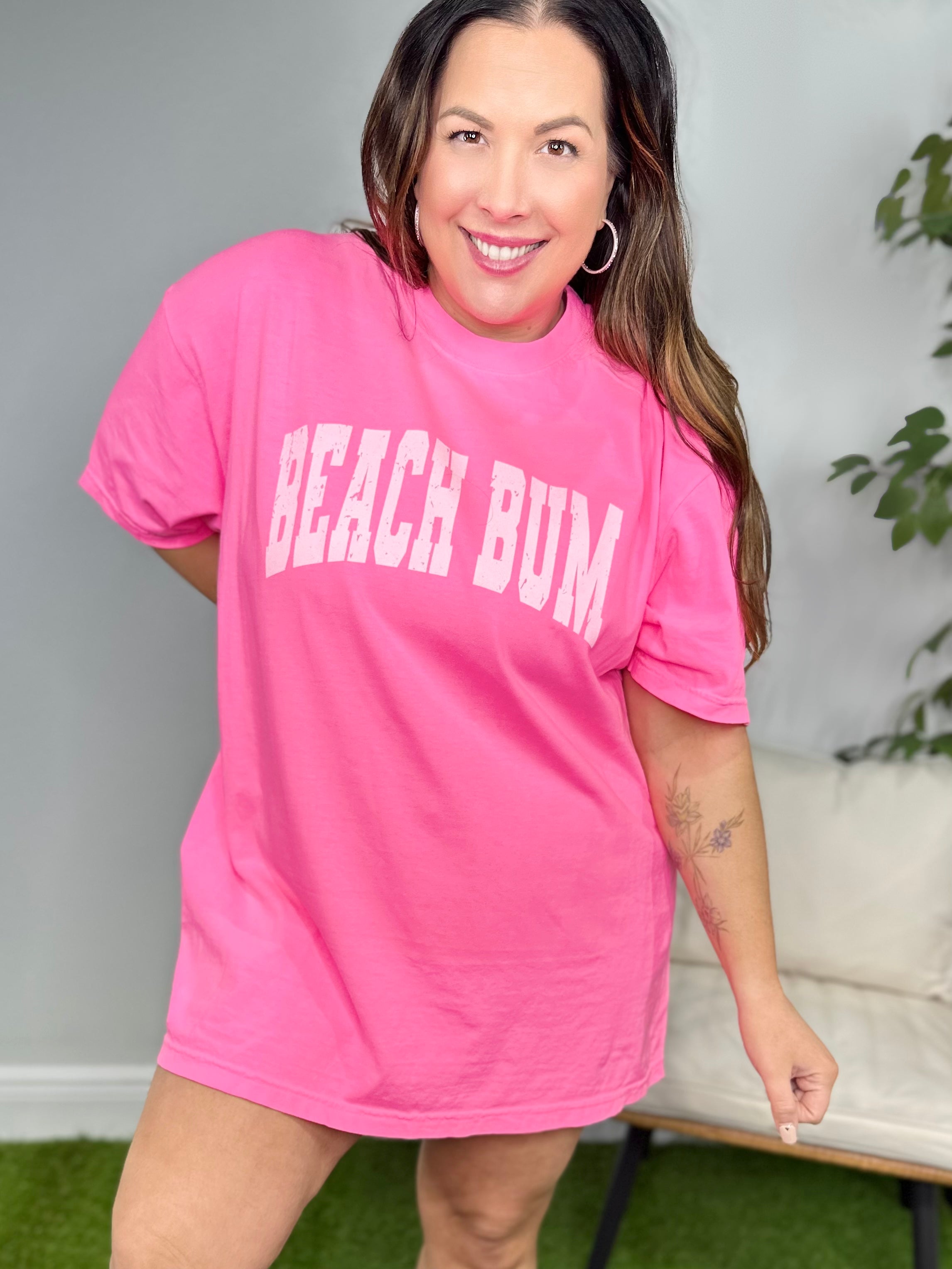 Beach Bum Graphic Tee-130 Graphic Tees-Heathered Boho-Heathered Boho Boutique, Women's Fashion and Accessories in Palmetto, FL