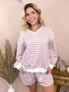 Everyday Striped Shorts Lounge Set-240 Activewear/Sets-Heathered Boho-Heathered Boho Boutique, Women's Fashion and Accessories in Palmetto, FL