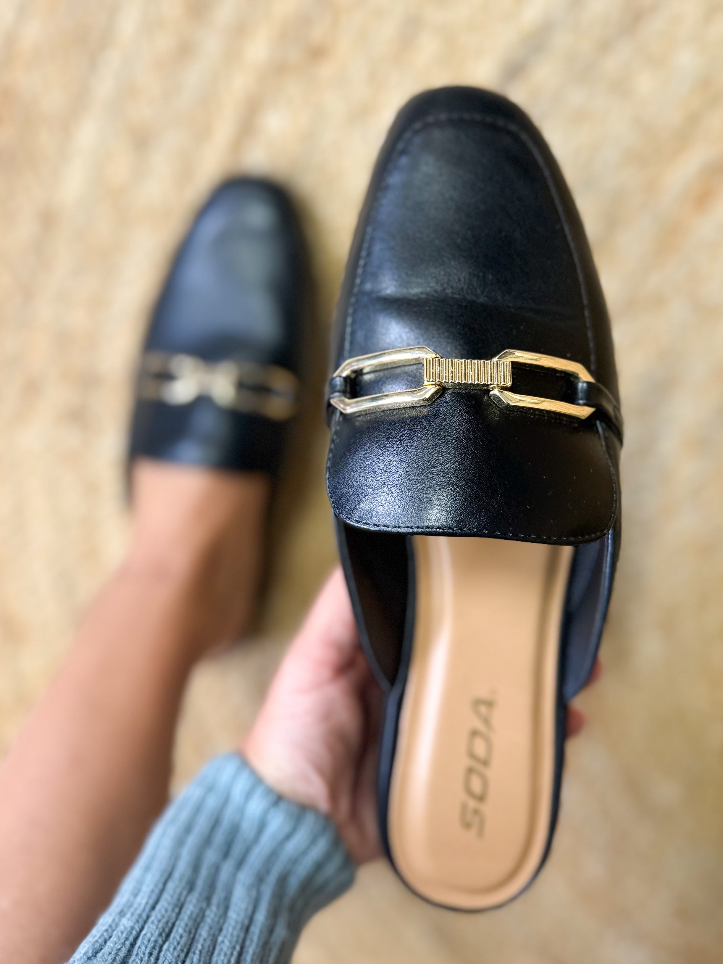 Eleanor Mules - Black-350 SHOES-Fortune Dynamic-Heathered Boho Boutique, Women's Fashion and Accessories in Palmetto, FL