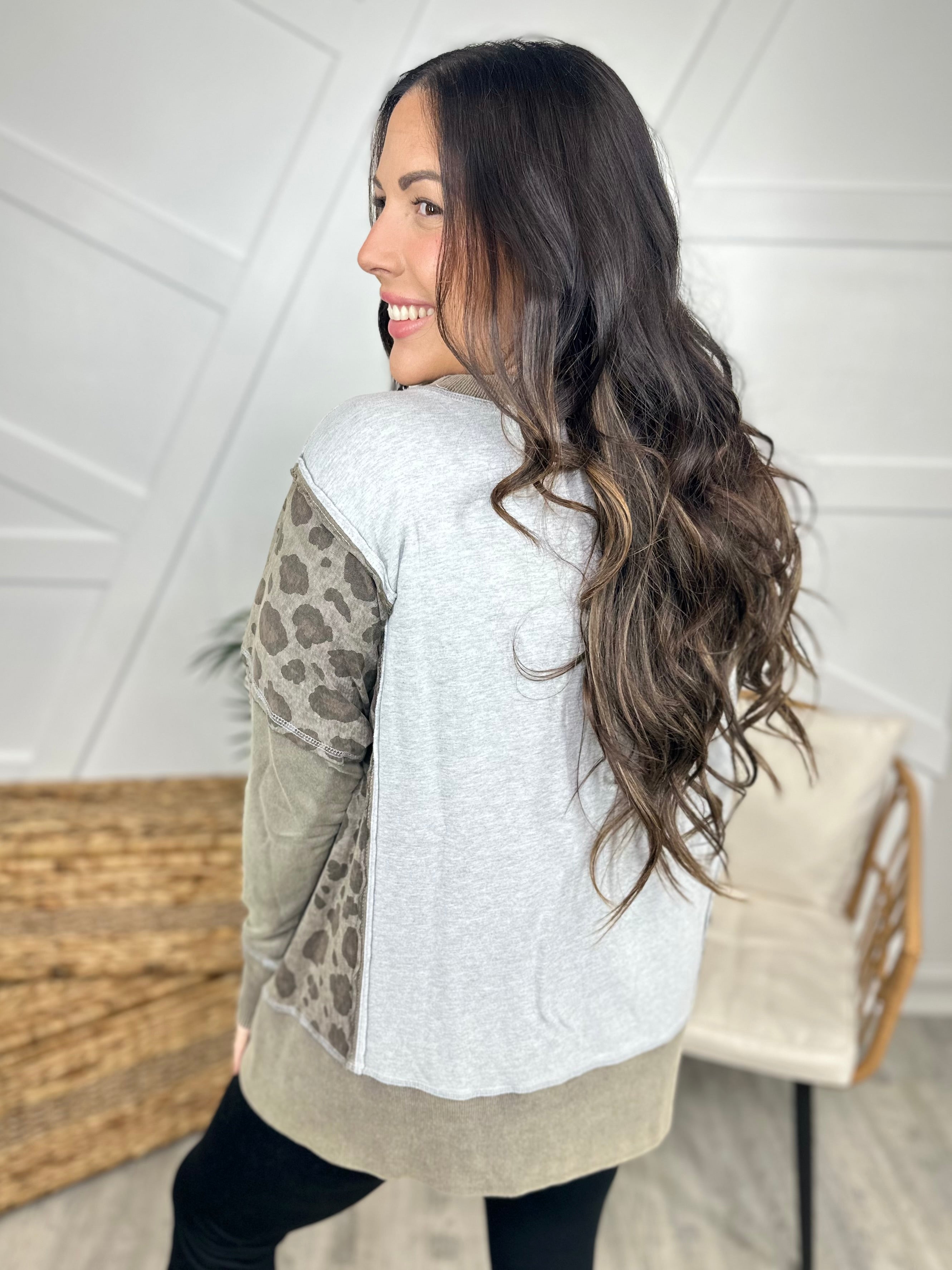 Hissy Fit Crewneck Top-120 Long Sleeve Tops-White Birch-Heathered Boho Boutique, Women's Fashion and Accessories in Palmetto, FL