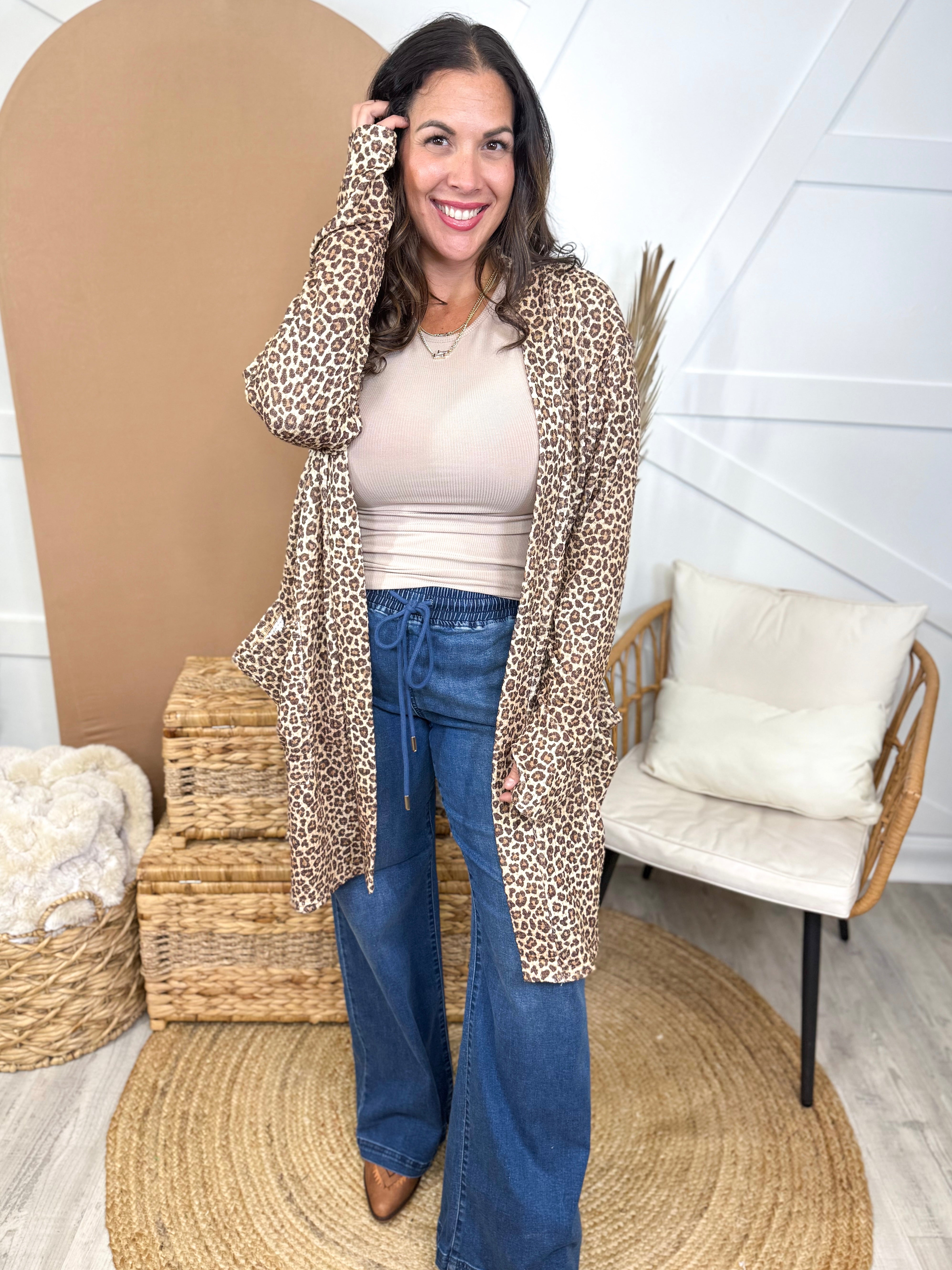 Camo & Cheetah Print Lola Cardigan-220 Cardigans/ Kimonos-Blakeley-Heathered Boho Boutique, Women's Fashion and Accessories in Palmetto, FL