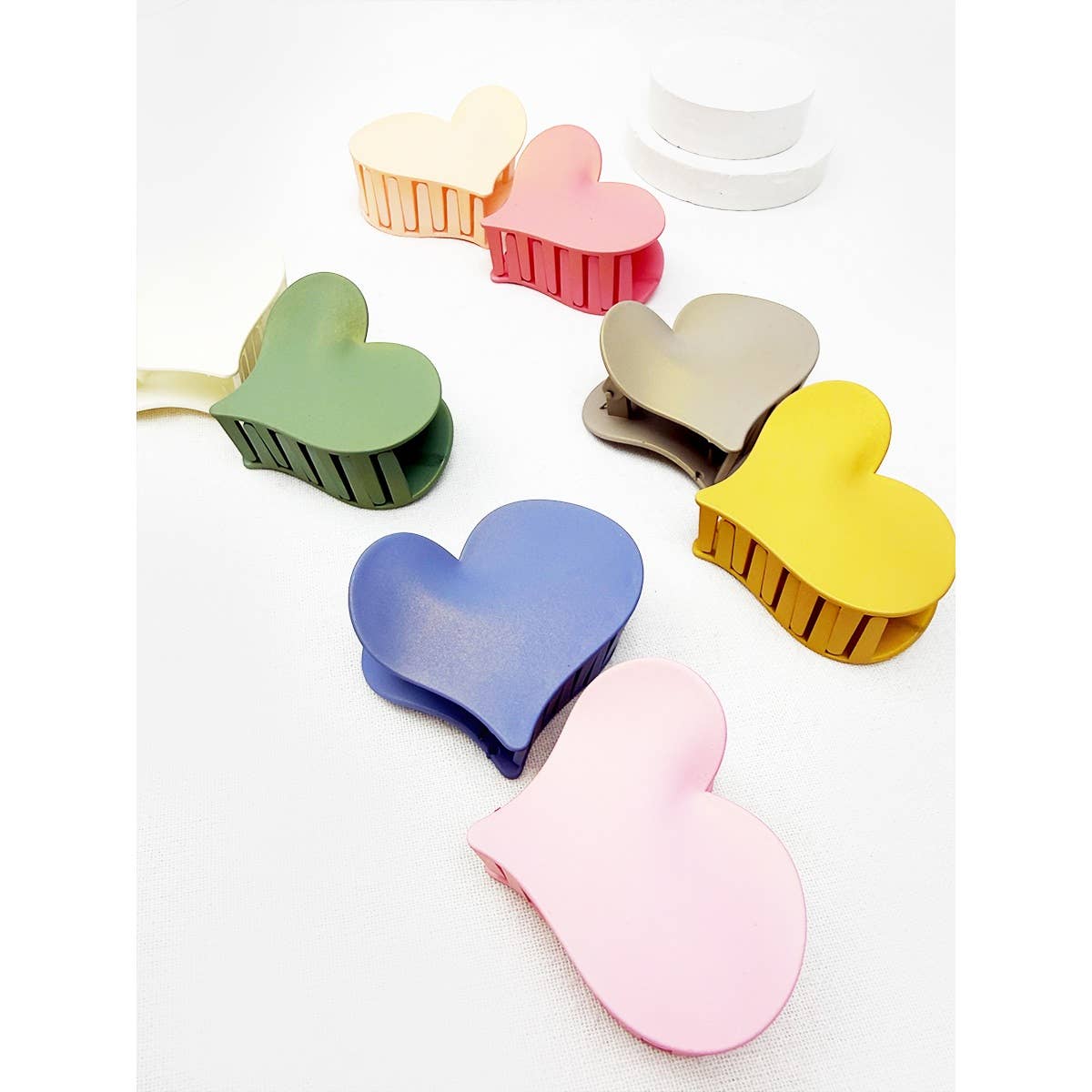 Shimmered Heart Shaped Hair Claw Clips-340 Other Accessories-Love and Repeat-Heathered Boho Boutique, Women's Fashion and Accessories in Palmetto, FL