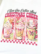 I Run on Coffee & Christmas Cheer Graphic Sweatshirt-130 Graphic Tees-Heathered Boho-Heathered Boho Boutique, Women's Fashion and Accessories in Palmetto, FL