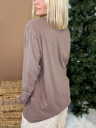 Yarned Snowflake Graphic Long Sleeve-Espresso-125 Sweater-Heathered Boho-Heathered Boho Boutique, Women's Fashion and Accessories in Palmetto, FL