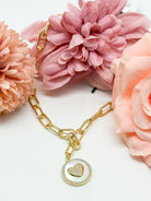 MOP CZ Heart Charm Necklace-310 Jewelry-JOSEPH ANTHONY NY, INC.-Heathered Boho Boutique, Women's Fashion and Accessories in Palmetto, FL