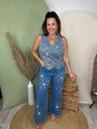 Bloom & Breeze Wide Leg Jeans-150 PANTS-DAVI & DANI-Heathered Boho Boutique, Women's Fashion and Accessories in Palmetto, FL