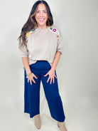 Office Day Trip Wide Leg Cropped Pants- Navy-150 PANTS-DEAR SCARLETT-Heathered Boho Boutique, Women's Fashion and Accessories in Palmetto, FL