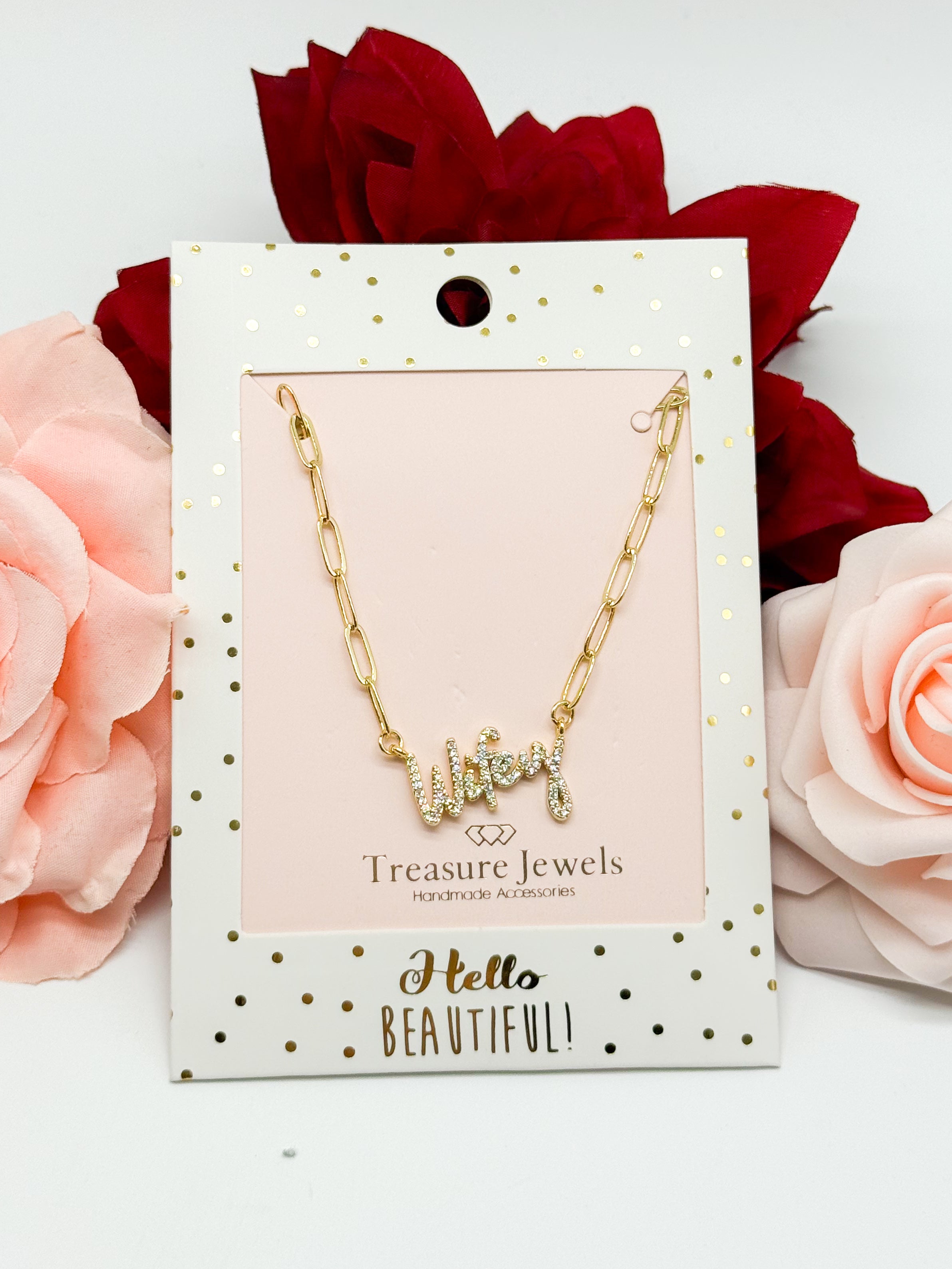 BLACK FRIDAY: Wifey Necklace-310 Jewelry-TREASURE JEWELS-Heathered Boho Boutique, Women's Fashion and Accessories in Palmetto, FL