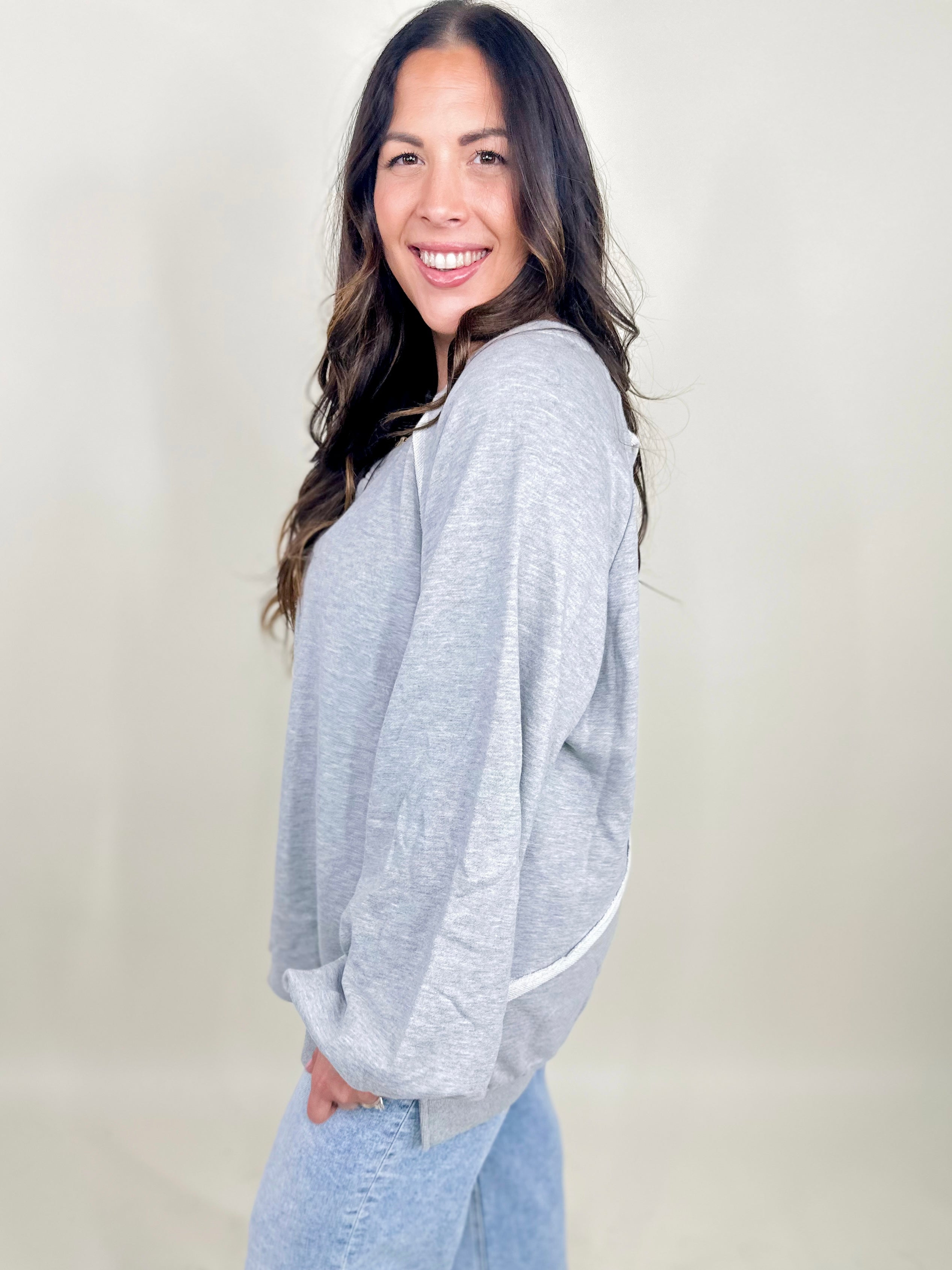 RESTOCK : Got Your Back Long Sleeve Top-120 Long Sleeve Tops-Pol-Heathered Boho Boutique, Women's Fashion and Accessories in Palmetto, FL