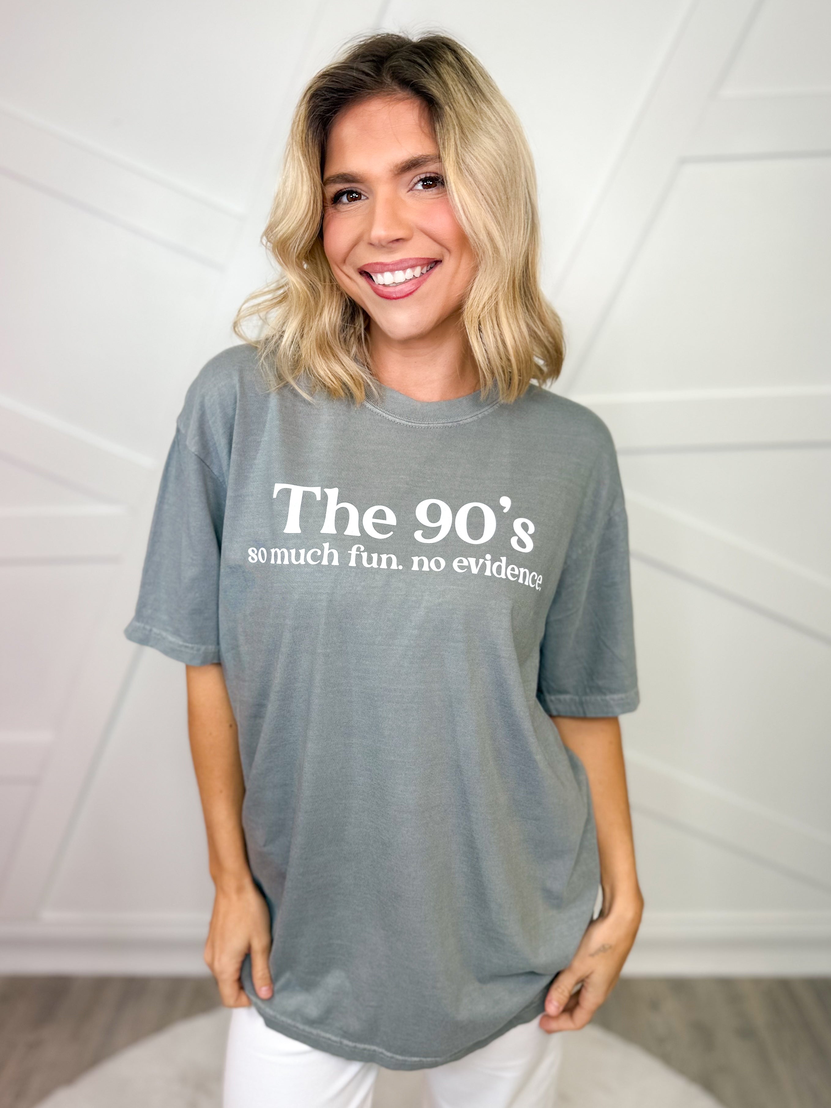 The 90's Graphic Tee - Grey-130 Graphic Tees-Heathered Boho-Heathered Boho Boutique, Women's Fashion and Accessories in Palmetto, FL