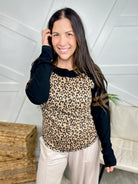 Leopard Spot Top-120 Long Sleeve Tops-White Birch-Heathered Boho Boutique, Women's Fashion and Accessories in Palmetto, FL