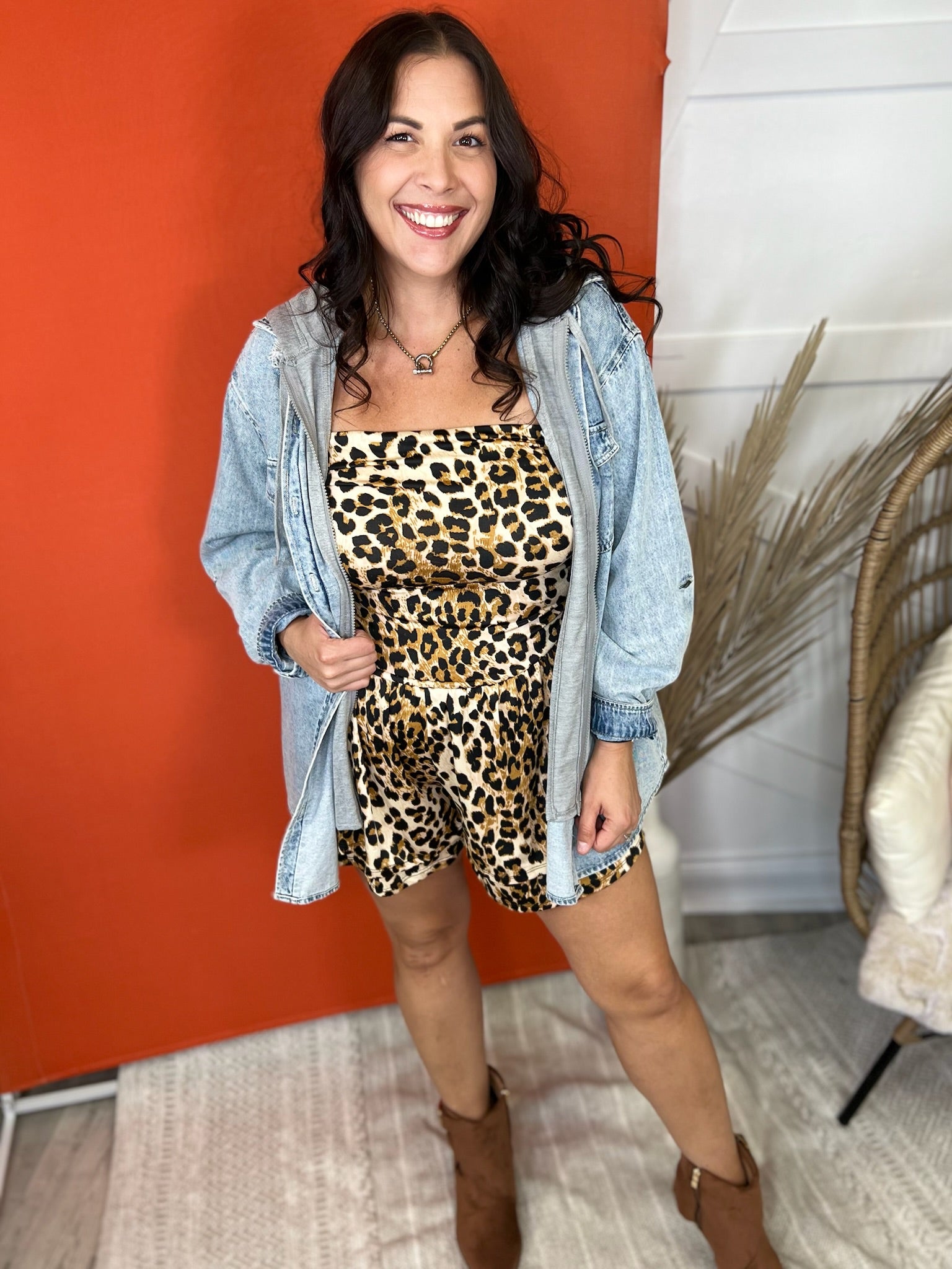 Wild Babe Romper-230 DRESSES/JUMPSUITS/ROMPERS-TIMING-Heathered Boho Boutique, Women's Fashion and Accessories in Palmetto, FL