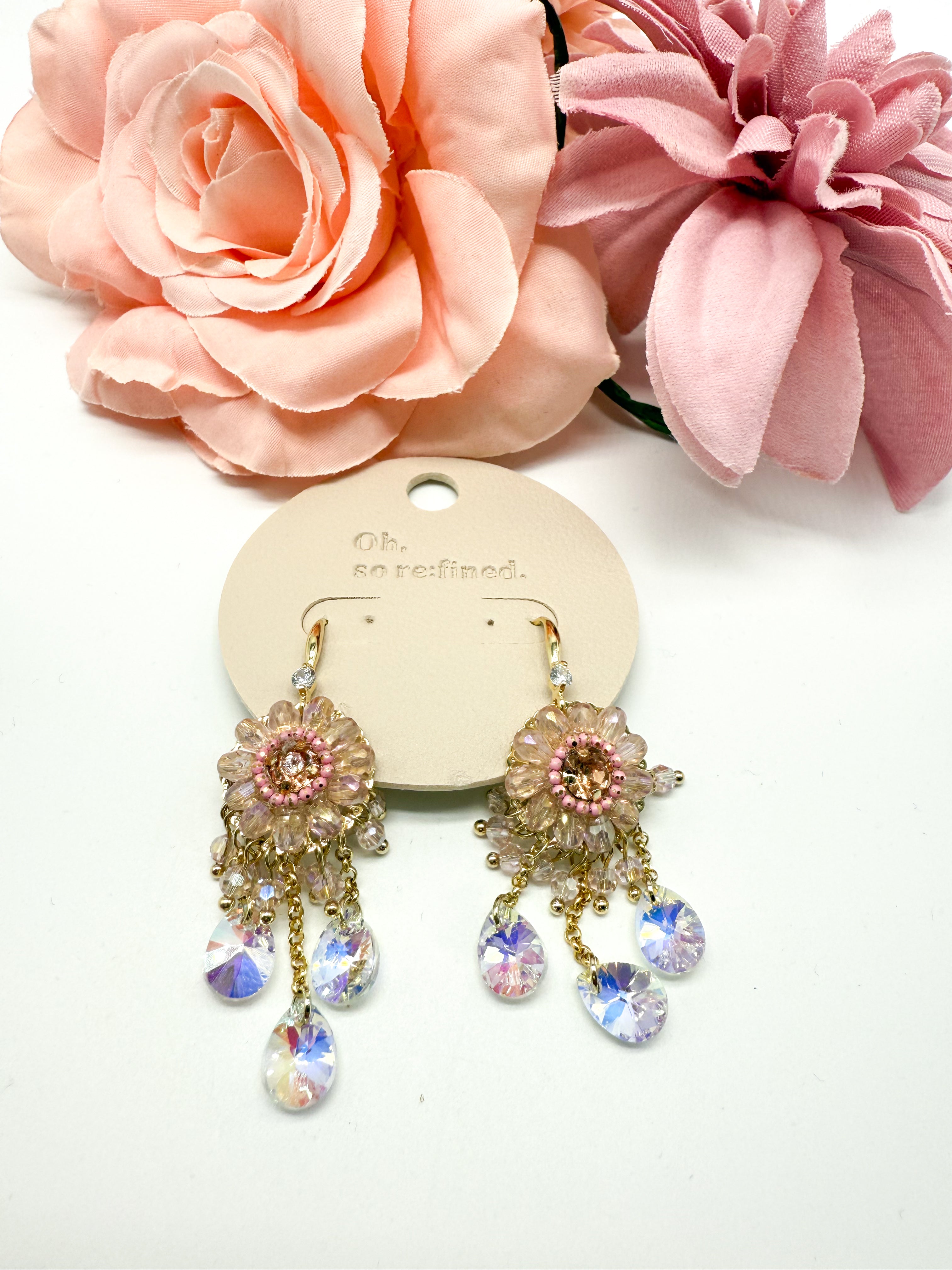 Dew Drop Flower Earrings-340 Other Accessories-Fincony-Heathered Boho Boutique, Women's Fashion and Accessories in Palmetto, FL