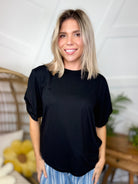 Black Basic Cloud Soft Top-110 Short Sleeve Top-Davi & Dani-Heathered Boho Boutique, Women's Fashion and Accessories in Palmetto, FL