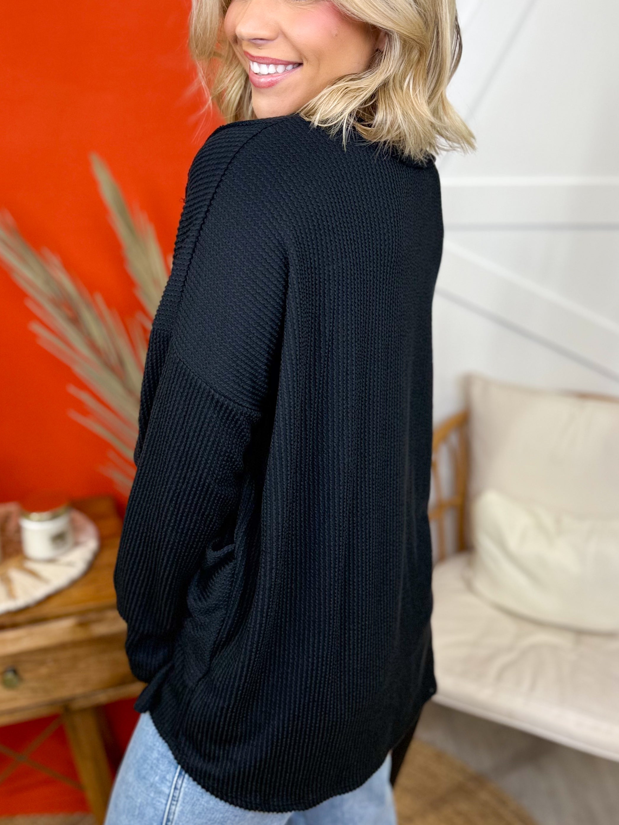 More Than Most Long Sleeve Top-120 LONG SLEEVE TOPS-Heimish-Heathered Boho Boutique, Women's Fashion and Accessories in Palmetto, FL