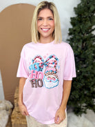 HOHOHO Leopard Santa Graphic Shirt-125 Sweater-Heathered Boho-Heathered Boho Boutique, Women's Fashion and Accessories in Palmetto, FL