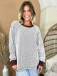 Waffle Patch Pullover-120 LONG SLEEVE TOPS-VERY J-Heathered Boho Boutique, Women's Fashion and Accessories in Palmetto, FL