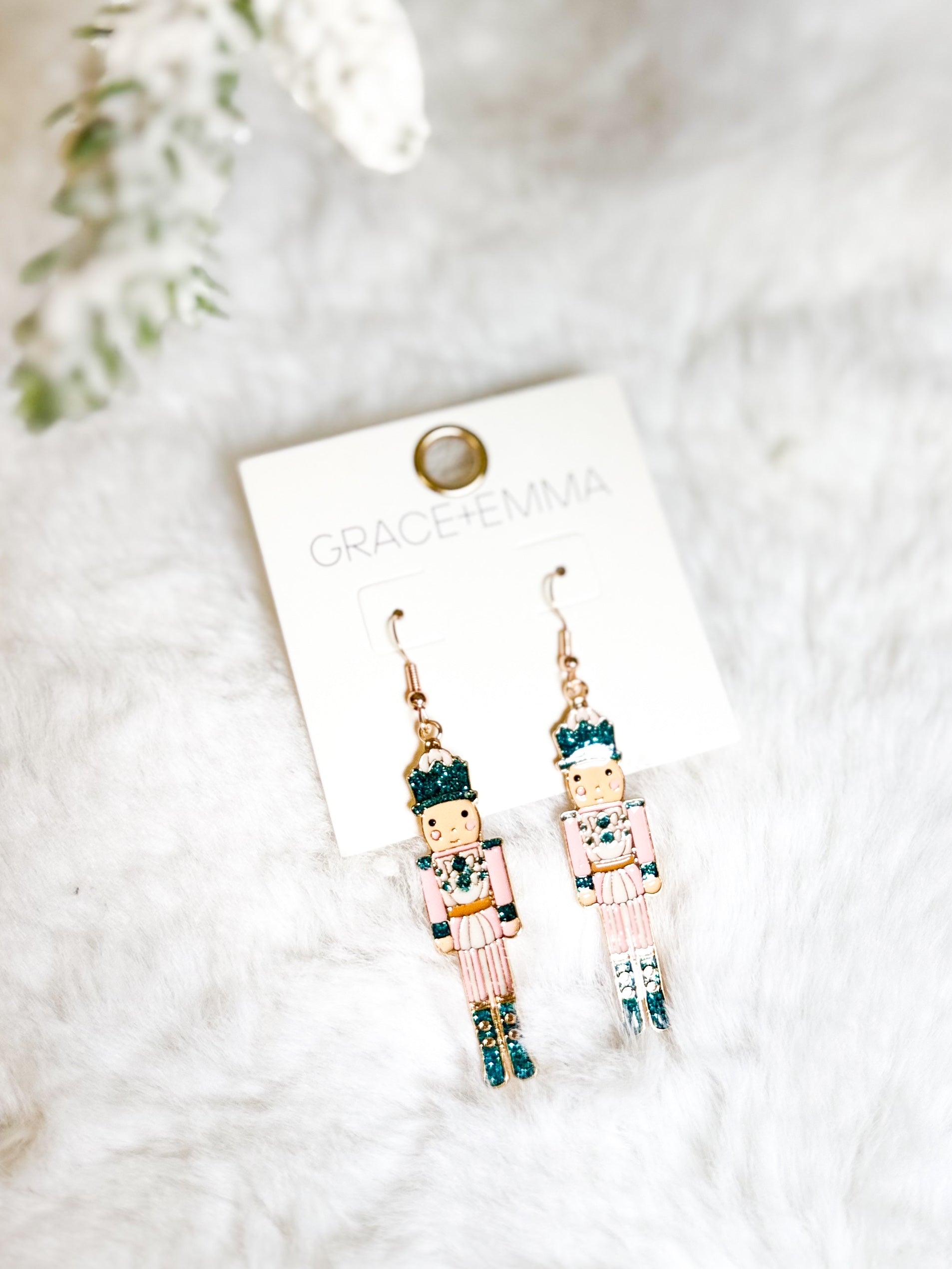 Pastel Nutcracker Earrings-310 Jewelry-Southern Grace-Heathered Boho Boutique, Women's Fashion and Accessories in Palmetto, FL